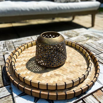 Natural Woven Tray With Black Edging Two Sizes, 9 of 9