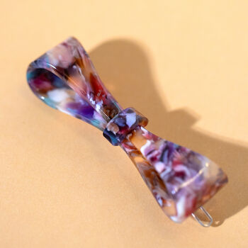 Rainbow Tortoiseshell Bow Hair Slide, 4 of 4