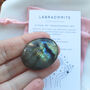 Labradorite Pocket Crystal With Gift Bag And Info Card, thumbnail 1 of 7