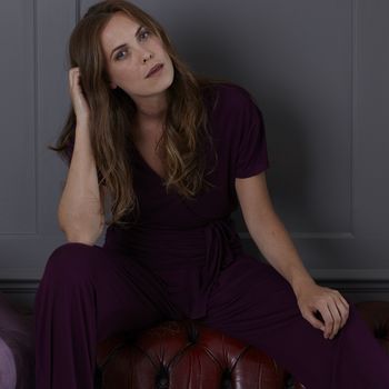 Jersey Lounge Trousers In Burgundy, 2 of 4