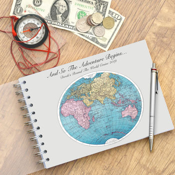 Personalised Antique Globe Travel Journal, 2 of 11