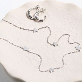 Alta Sterling Silver Multi Star Necklace, 2 of 4