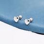 Sterling Silver Extra Tiny Heart Barbell Earrings, thumbnail 4 of 12