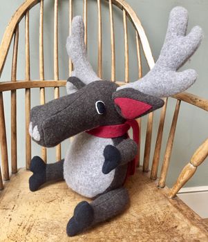 Reindeer Soft Toy Large And Personalised, 7 of 10