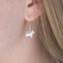 Sterling Silver Westie Hoop Or Hook 3D Earrings, thumbnail 2 of 5