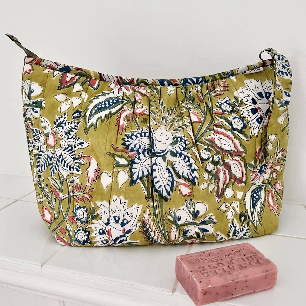 Pagoda Washbag In Lime Grove By Caro London