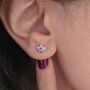 Ruby July Larkspur Sterling Silver Stud Earrings, thumbnail 5 of 5