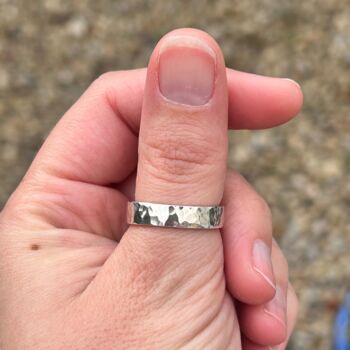 Hammered 5mm Ring In Sterling Silver, 3 of 6