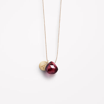January Garnet Fine Cord Birthstone Necklace, 3 of 6