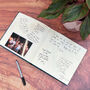 Large Square Personalised Wedding Guest Book Bound In Linen, thumbnail 4 of 8