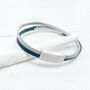 Double Banded Steel And Leather Bracelet | Men's Gift, thumbnail 1 of 11