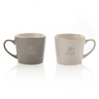 50th Golden Anniversary 50 Years Couples Mug Gift Set, 5 of 5