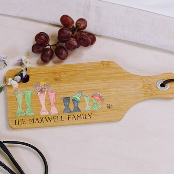 Personalised Welly Boot Wooden Serving Platter, 2 of 11