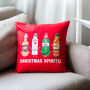 'Christmas Spirits' Christmas Cushion, thumbnail 1 of 8