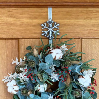 Set Of Two Snowflake Christmas Wreath Hangers, 2 of 4