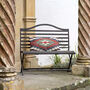 Black Slatted Metal Garden Bench, thumbnail 2 of 4