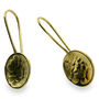 Small Gold Vermeil Hammered Eillipse Earrings, thumbnail 1 of 4