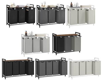 Multi Compartment Laundry Hamper With Removable Bags, 9 of 9