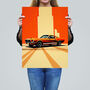 Wall Cracks Orange Sports Motor Car Wall Art Print, thumbnail 2 of 6