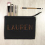 Personalised Art Deco Copper And Black Make Up Bag, thumbnail 1 of 2