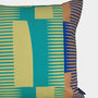 Square Combed Stripe Cushion Jade / Yellow / Black, thumbnail 2 of 2