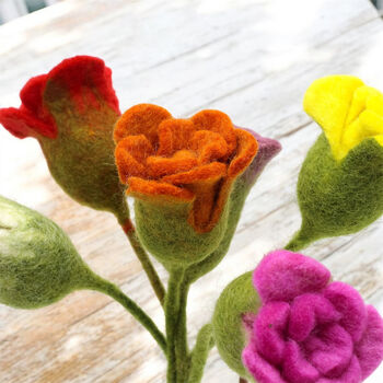 Six Felt Flower Bouquet Mother's Day Gift For Her, 8 of 10