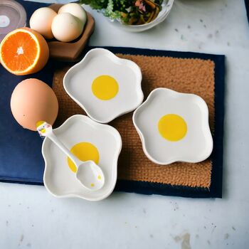 Sunny Side Up Egg Shape Plate And Spoon, 4 of 6