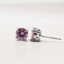Pink Tourmaline Moissanite Crystal Silver Earrings, thumbnail 4 of 6