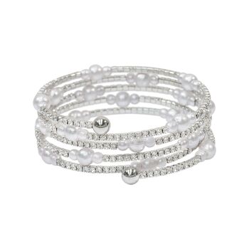 Winding Sparkle And Pearl Bangle, 3 of 6