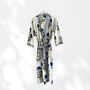 White And Blue Flower Print Cotton Dressing Gown Kimono, thumbnail 9 of 9