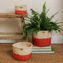 Tangu: Red Colour Block Woven Basket, thumbnail 1 of 7