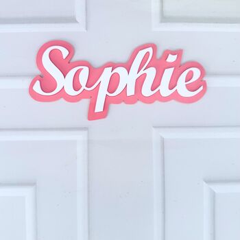 Personalised Layered Name Sign For Child's Bedroom, 8 of 9