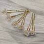 Set Of Six Pearl Flower Hair Pins, thumbnail 5 of 13