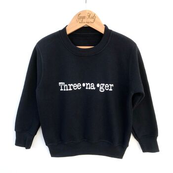 Three Na Ger Kids Sweatshirt In Black, 2 of 8