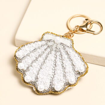 Beaded Pearl Shell Keyring And Bag Charm, 2 of 3