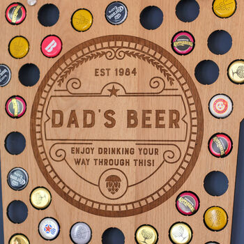 Personalised Pint Glass Beer Bottle Collector Wall Art, 3 of 4