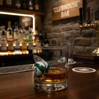 Personalised Irish Rugby Ball Whisky Glass, 2 of 7