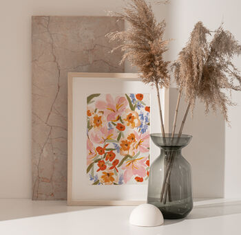 Brushstroke Floral Illustration Print, 4 of 5