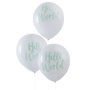 White And Mint Green Hello World Baby Shower Balloons, thumbnail 2 of 3