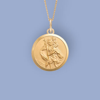 Personalised St Christopher Necklace In 18ct Gold Plate, 5 of 11