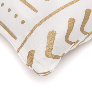 Uma Recycled Cotton Square Cushion In Gold, 3 of 3