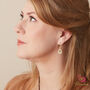 Tiny Matte Gold And Silver Detailed Circle Drop Earrings, thumbnail 3 of 10