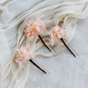 Ophelia Preserved Hydrangea Wedding Flower Hair Pins, 8 of 8