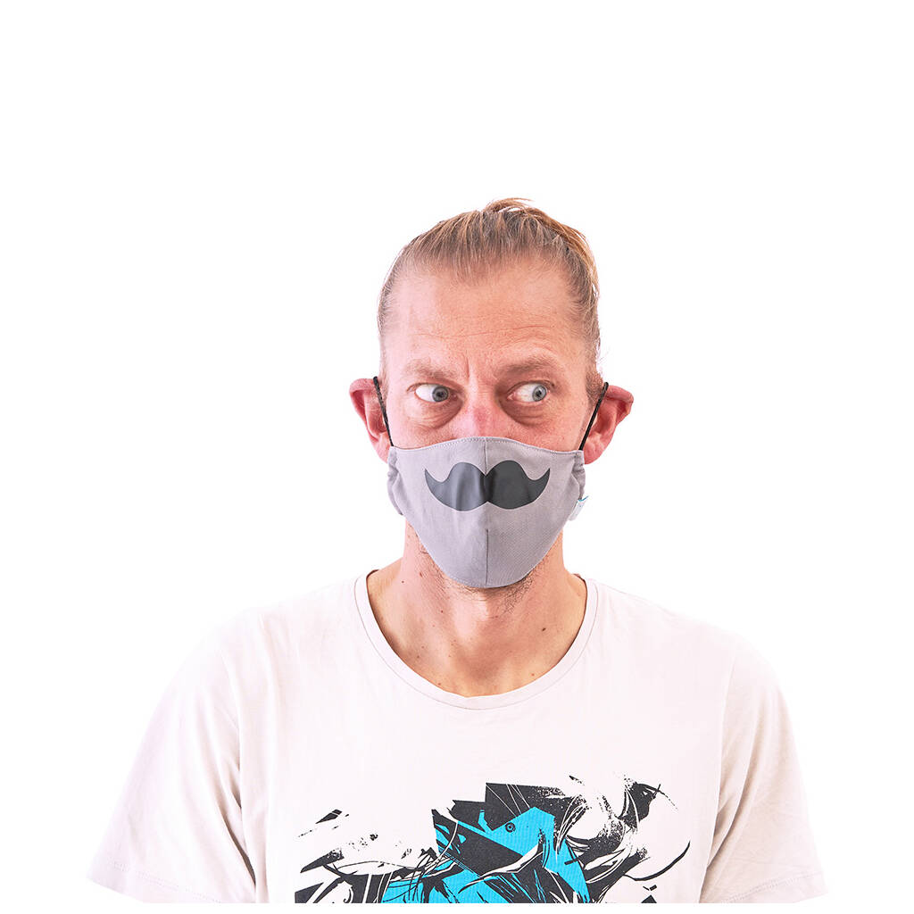 Grey Mustache Adult Face Mask, 1 of 4