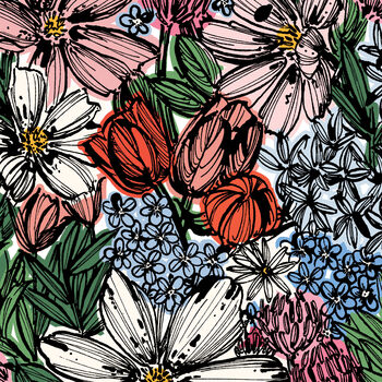 Cosmos Flower Meadow Print A4, 6 of 7