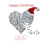Christmas Sister Silver Butterfly Heart Santa's Hat Card, thumbnail 1 of 12