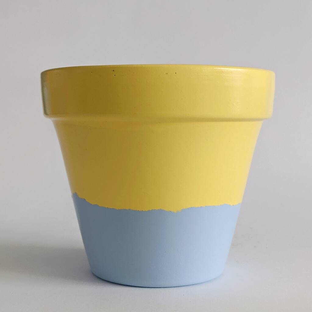 Two Tone Plant Pot / Planter / Yellow And Blue By Southside Atelier ...