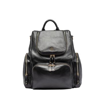 Amber Midi Black Pebble Leather Backpack, 2 of 11