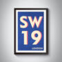 Sw19 Wimbledon, London Postcode Typography Print, thumbnail 6 of 10