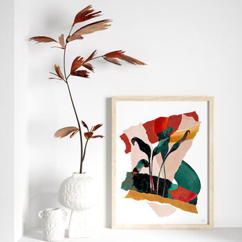 Colourful Abstract Leaf Silhouette Print, 3 of 8